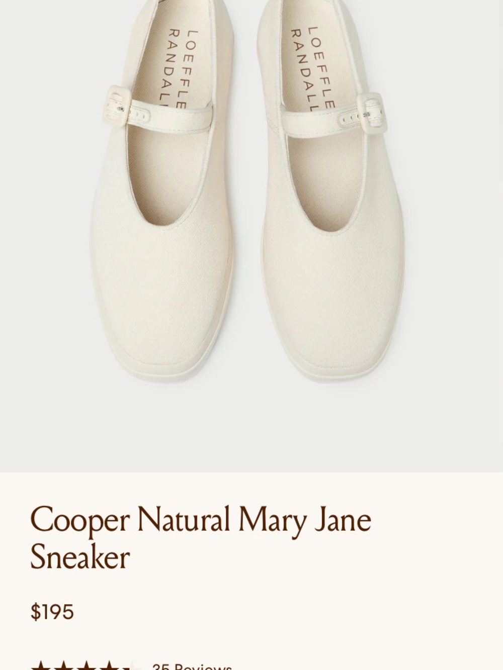Loeffler Randall Cooper Natural Mary Jane Canvas Sneaker